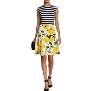 Studio 1 Sleeveless Striped Floral Fit and Flare Dress - Petite